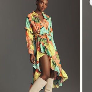 Farm Rio Long-Sleeve Floral Midi Dress NWT Size M Petite